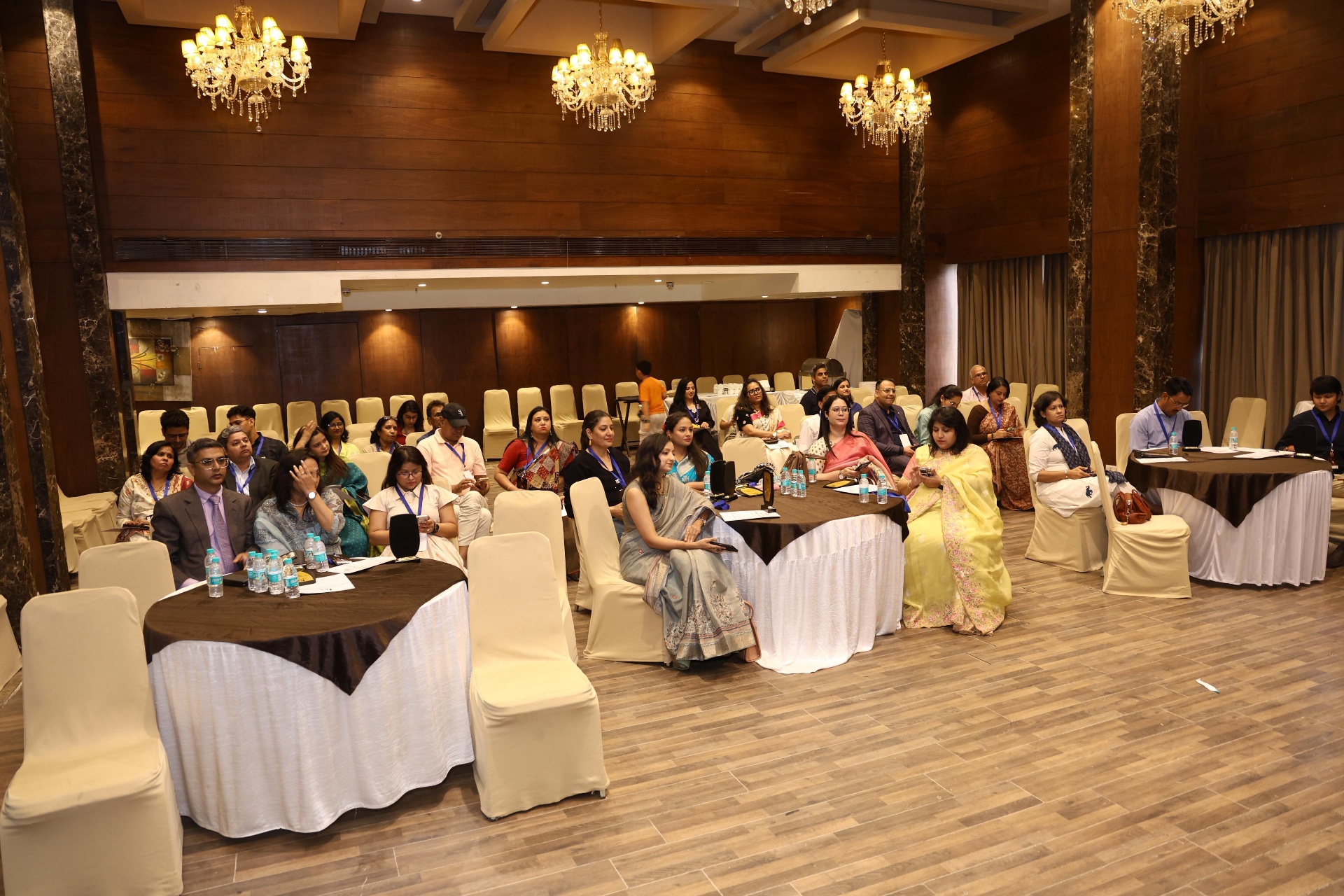 Public speaking workshop on stage
